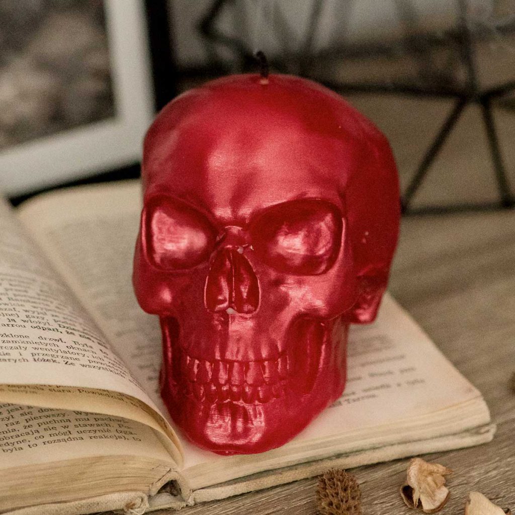 dekoracje do salonu | czerwona czaszka